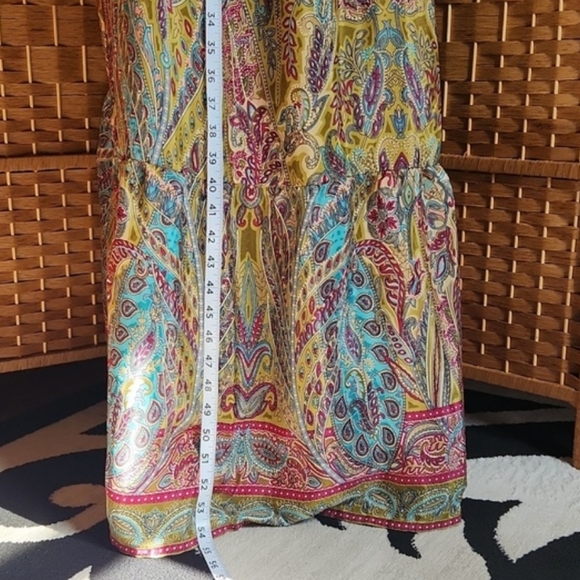 America & Beyond, Summer, Boho V-Neck Colorful Spaghetti Straps Long Maxi Dress - Picture 8 of 10